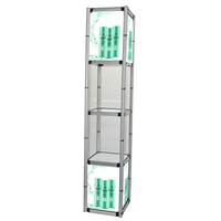 Werbe-Pop-up-Werbung Kosmetik-Display-Vitrine Rotierender Falt zähler Hintergrund beleuchteter Twist Tower