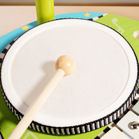 Jouet musical multifonctionnel en bois pour enfants avec clavier de piano, tambours et percussions, table sensorielle éducative Montessori pour la petite enfance
