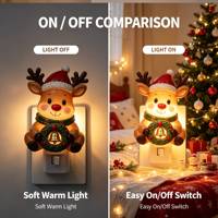 Guirlande carrée de Noël mignonne avec lumière LED, veilleuse à brancher, éclairage décoratif, lumière douce et chaude, décoration de chambre à coucher, cadeau pour la maison