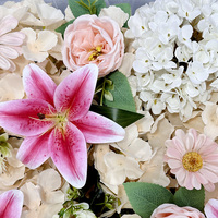 Panneau mural de fleurs artificielles le plus vendu, toile de fond pour décoration de mariage, roses en soie, couleur personnalisée, magnifique rouleau coloré