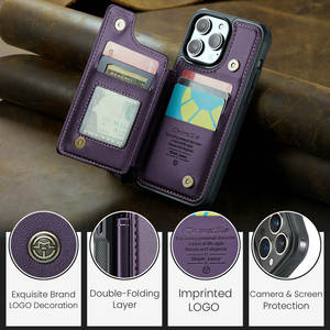 CaseMe para <span class=keywords><strong>Samsung</strong></span> Galaxy S24 S23 S22 S21 FE funda RFID protección cartera tarjetas de cuero para iPhone 16 15 14 13 12 11 - Product Image 2