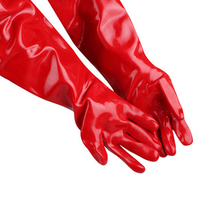 قفازات عمل صناعية طويلة الأكمام 60 سم من المطاط البلاستيكي مغطاة بالكامل مقاومة للمواد الكيميائية والتآكل والثقب - Product Image 3