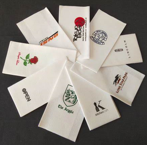 Serviettes jetables en papier Airlaid effet lin avec logo personnalisé en relief – Serviettes de table en papier - Product Image 3