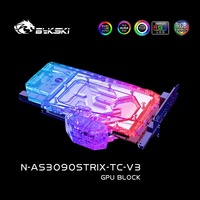 Bykski N-AS3090STRIX-TC-V3 RGB Blok Air Memori Pelat Belakang Kartu Grafis untuk Pendingin Cair Komputer ROG Strix RTX 3090