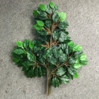 Feuilles de Ficus Artificielles Faites à la Main en Plastique Vert pour Mariage, Nouvel An Chinois, Rentrée Scolaire, Décoration Maison Moderne, Durables et Légères