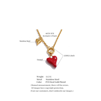 Collier en acier inoxydable émaillé en forme de cœur JINYOU 7180 pour femmes, collier romantique charmant pour la Saint-Valentin
