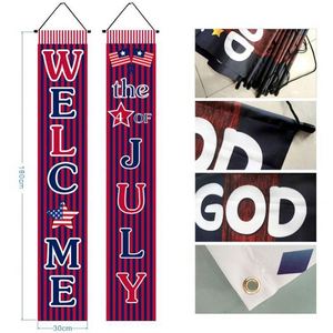 Custom Cheering Event Festival Use 4Th July American Independence Day Hanging Portable ABS Material Polyester <b>Flags</b> for Home - Product Image 5