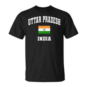 T-shirt promotionnel avec drapeau de l'Uttar Pradesh, Inde - Product Image 1