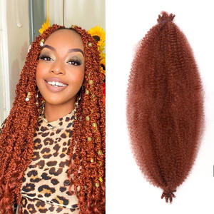 18インチ長い合成ヘアエクステンションアフリカンふわふわ春のアフロキンキーツイストかぎ針編み - Product Image 2