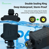 Caja de Conexiones Impermeable IP68 M20 F1-2T, 1 Entrada 1 Salida, 16A 450V, Conector de Cable para Exteriores, Bloque de Terminales sin Soldadura, CNTA PA6