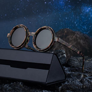 Gafas de sol polarizadas redondas XH-98357P-2 para hombre, protección UV400, visión nocturna, montura de PC, lentes TAC, color negro - Product Image 2