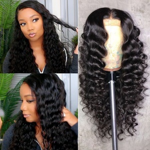 28 Inch Deep Wave HD Lace <b>Front</b> <b>Wigs</b> Human Hair 13x4 Pre Plucked Brazilian Curly 200 Density Glueless <b>Wig</b> China Piano Color - Product Image 2