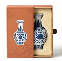 Boîte cadeau en porcelaine personnalisée, boîte de luxe à couverture rigide avec gaufrage en feuille d'or, cadeaux de mariage, cadeaux d'entreprise, vente en gros