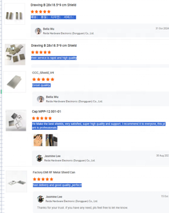 Reida OEM tùy chỉnh dập kim loại GPS EMI lá chắn Bìa RFI SMT che chắn hộp - Product Image 6