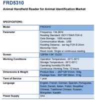 Lector de Microchip RFID FDXB de 134.2kHz, Portátil, 1000 Registros, Escáner de Etiquetas de Oreja para Animales, Escáner de Chips para Mascotas, para Identificación de Perros y Gatos