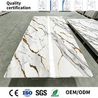 Paneles de Pared de PVC con Diseño de Mármol Blanco, Revestimiento UV, Ecológicos, Impermeables, Decorativos