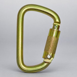 Mosquetón de Acero con Triple Bloqueo en Forma de D, 35kN, Chapado en Zinc Amarillo, 24mm, con Pasador Cativo Disponible, HM 2480TL-3, OEM Taiwán - Product Image 5