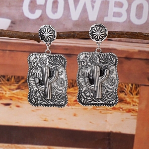 Estilo occidental Vintage colgante patrones turquesa <span class=keywords><strong>Pinto</strong></span> <span class=keywords><strong>caballo</strong></span> Highland vaca desierto puesta de sol moda pendientes colgantes al por mayor - Product Image 2