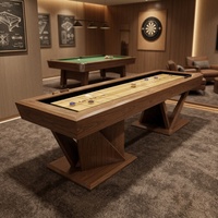 Table de jeu de shuffleboard sur mesure en bois massif de 9 pieds sur 12 pieds avec pieds en bois massif OEM pour salle de jeux et bar