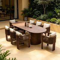 Ensemble de table et chaises de salle à manger d'extérieur en alliage d'aluminium, meubles modernes imperméables pour restaurant, hôtel, villa, patio, jardin