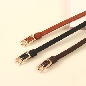 Nuevo Cinturón Delgado de Moda Premium para Mujer, Diseño Simple con Hebilla Cuadrada de Aleación, Material PU, Combinable con Todo - Product Image 1