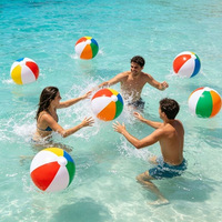 Grand ballon de plage gonflable en plastique 6 couleurs pour activités aquatiques estivales en extérieur, jouet de piscine pour jeunes, idéal comme cadeau