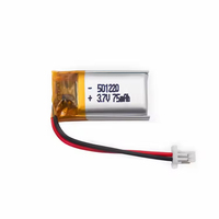 HZ 501220 3.7V 75mAh Baterai Li-Polymer Isi Ulang Sel Lipo untuk Peralatan Listrik Bor Elektrik