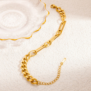 European And American Style <b>Titanium</b> Steel Bracelet Geometric <b>Chain</b> Women's Everyday Wear - Product Image 1