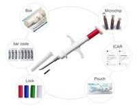 Microchip para Mascotas de 2.12x12mm, ISO11784/5 FDX-B, Bioglass, Anti-movimiento, Mini Chip EM4305, Solo Lectura