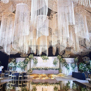 Rèm dây kim tuyến trắng bạc hiện đại, tua rua treo trang trí trần nhà cho đám cưới, sự kiện, sân khấu, làm phông nền - Product Image 1