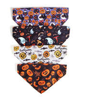Collier pour chien et chat à thème Halloween avec motifs animaux, décorations chauves-souris et citrouilles, en plastique, polyester et 100 % nylon