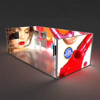 Boîte à lumière modulaire portable en tissu SEG avec cadre en aluminium sans cadre, éclairage LED, pour stand d'exposition