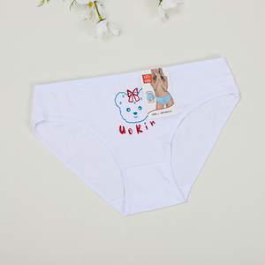 UOKIN Nouvelle arrivée <span class=keywords><strong>Culotte</strong></span> pour adolescentes à imprimé animal mignon <span class=keywords><strong>Culotte</strong></span> taille moyenne à imprimé <span class=keywords><strong>ours</strong></span> blanc pour femmes - Product Image 2
