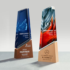 รางวัลบริษัทเปล่าสำหรับขายส่ง ถ้วยรางวัลคริสตัลแก้ว ถ้วยรางวัลไม้ ป้ายรางวัลไม้ - Product Image 1