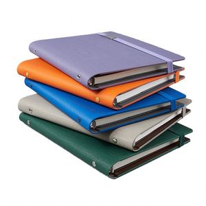 AI-MICH <b>Journal</b> A5 Loose Leaf PU Leather & Paper Small 6 Ring Binder Refillable Portable Business Notebook - Product Image 1