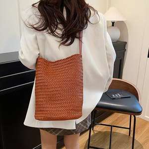 New Lady Vintage Fashion Woven PU Crossbody <b>Handbag</b> with ZIP Closure and Single Strap for <b>Summer</b> Daily Use - Product Image 1