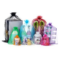 Multicolor trekkoord tasje van mesh, effenkleurig cadeauzakje voor sieraden, bruiloft, snoep, organza winkelzakje