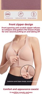 Sujetador deportivo con cremallera para mujer, talla grande, resistente a los golpes, sujetador para yoga, correr, fitness, ropa interior femenina - Product Image 3