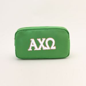 Custom Eco-Friendly Nylon Chenille Makeup Bag with Greek & Sorority Letters Multi-Color Water Resistant Lightweight Travel Bag - Product Image 2
