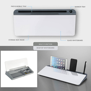 Glass Desktop Whiteboard <strong>Small</strong> Dry <strong>Erase</strong> White Board with Storage Unit - Product Image 2