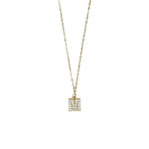 Collar <span class=keywords><strong>con</strong></span> Nombre Personalizado en <span class=keywords><strong>Plata</strong></span> <span class=keywords><strong>de</strong></span> Ley 925, Collar <span class=keywords><strong>con</strong></span> Inicial DIY, Letra M, Colgante Personalizado <span class=keywords><strong>con</strong></span> Circonitas, Cadena Delicada Chapada en Oro - Product Image 1