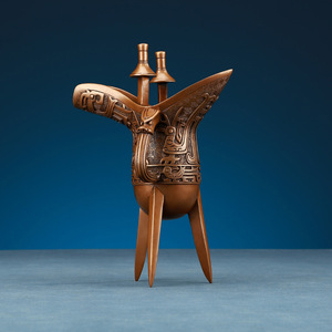 Adorno de Copa Fénix en Bronce Púrpura, Decoración Tradicional de Escritorio en Cobre, Regalo Empresarial - Product Image 2