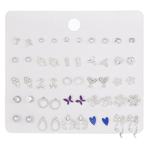 Boucles d'oreilles tendance en alliage de zinc et titane, motif cœur, nœud et géométrique, bijoux cadeau, origine Yiwu - Product Image 5