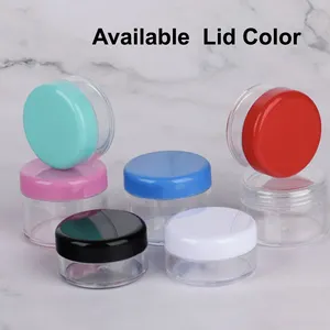 Conteneurs portables vides transparents 3g Pot de crème pour le visage de 5 grammes Pot cosmétique en plastique de voyage Pots pour poudre libre