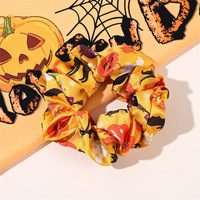 En gros Chouchous imprimés Halloween, attaches-queue de cheval, accessoires capillaires élastiques