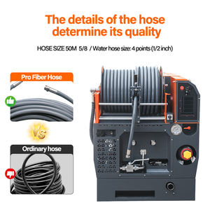 <span class=keywords><strong>Machine</strong></span> de débouchage de tuyaux de drainage AMJET <span class=keywords><strong>à</strong></span> haut débit 4350psi 15gpm 300bar, tuyau de 75m pour le nettoyage des égouts et l'entretien des eaux usées - Product Image 5