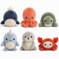 Jouets en peluche animaux marins en gros : Baleine, Pieuvre, Tortue, Narval, Phoque, Crabe – Adorables poupées douces et mignonnes d'animaux marins