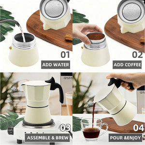 3/6Cups Coffee Manual Machine Stovetop Italian Cafetera Moka Pot Espresso <b>Maker</b> Stainless Steel Coffee Brewer Kettle Mocha Pot - Product Image 2