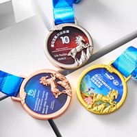 Médaille de championnat de basketball personnalisée en cuivre, thème Année du Cheval, pour enfants, pour compétitions de marathon
