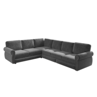 Canapé d'angle en forme de L de 118 pouces avec lit escamotable, canapé-lit convertible surdimensionné, canapés sectionnels rembourrés en chenille, gris clair